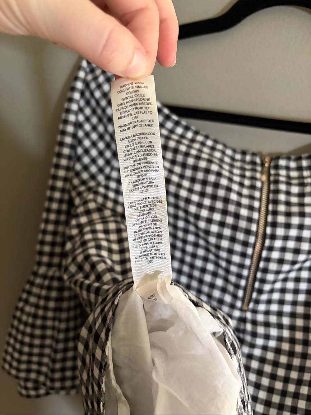 WHBM Blouse White House Black Market Gingham Square Neck Bell Sleeve Cottagecore - Picture 12 of 14
